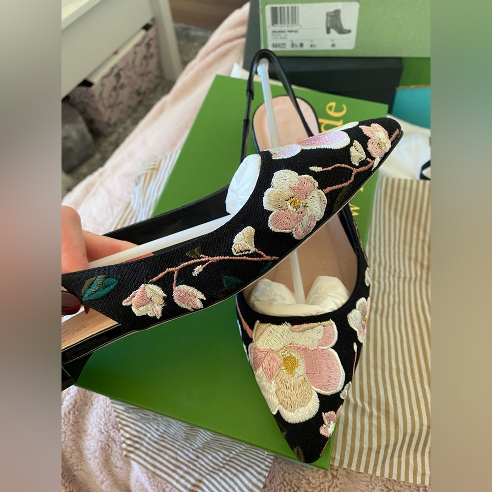 Kate Spade New York embroidered shoes